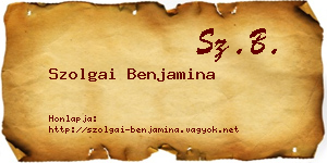 Szolgai Benjamina névjegykártya